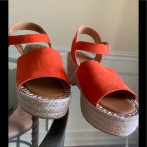 Two piece Espadrille Wedge Sandal Size 10